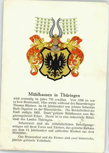 Muehlhausen Thueringen Muehlhausen Thueringen Wappen x / Muehlhausen Thueringen /Unstrut-Hainich-Kreis LKR