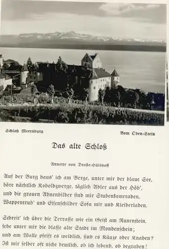 Meersburg Bodensee Meersburg Schloss Gedicht * / Meersburg /Bodenseekreis LKR