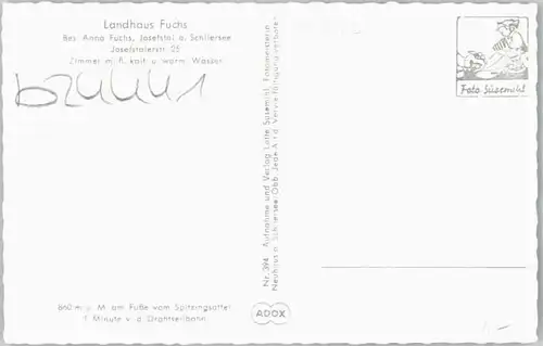 Josefsthal Schliersee Josefsthal Schliersee Landhaus Fuchs * / Schliersee /Miesbach LKR