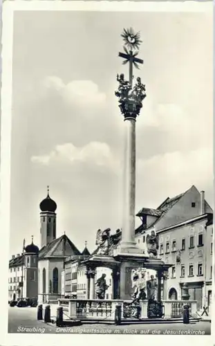 Straubing Straubing Dreifaltigkeitssaeule Jesuitenkirche x / Straubing /Straubing Stadtkreis