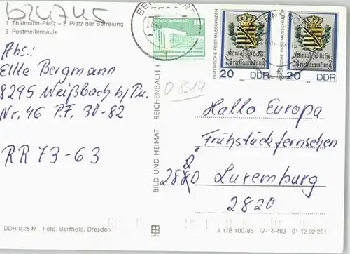Pulsnitz Sachsen Pulsnitz Thaelmann-Saeule Postmeilensaeule x / Pulsnitz /Bautzen LKR