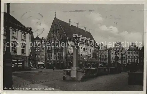 Augsburg Marktplatz Brunnen Kat. Augsburg