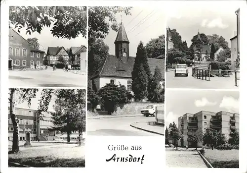 Arnsdorf Dresden Dorfpartien Kirche  Kat. Arnsdorf