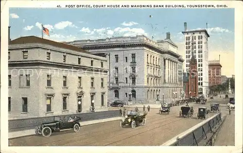 Youngstown Ohio Post Office Court House Mahoning Bank Building Automobile Kat. Youngstown