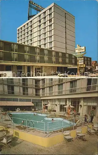 Akron Ohio Aktron Tower Motor Inn Hotel Swimming Pool Kat. Akron
