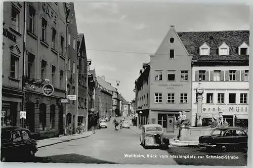 Weilheim Oberbayern Weilheim in Oberbayern Marienplatz Schmiedstrasse ungelaufen ca. 1955 / Weilheim i.OB /Weilheim-Schongau LKR