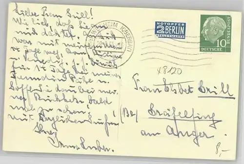 Weilheim in Oberbayern [Stempelabschlag] x 1954