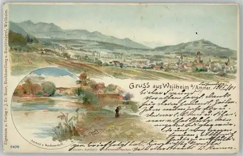 Weilheim in Oberbayern Kuenstlerkarte x 1901