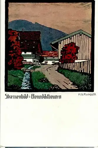 Benediktbeuern Benediktbeuern KuenstlerH. G. Rundler ungelaufen ca. 1930 / Benediktbeuern /Bad Toelz-Wolfratshausen LKR