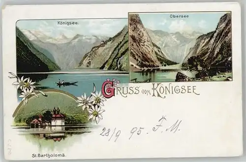 Koenigssee Koenigssee Berchtesgaden  o 1895 / Schoenau a.Koenigssee /Berchtesgadener Land LKR
