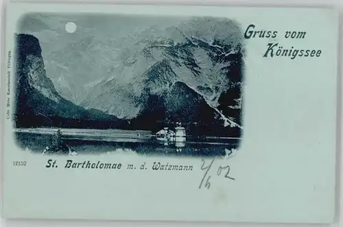 Koenigssee Koenigssee Berchtesgaden St. Bartholomae ungelaufen ca. 1900 / Schoenau am Koenigssee /Berchtesgadener Land LKR