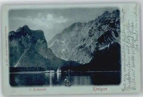 Koenigssee Koenigssee Berchtesgaden St. Bartholomae x 1907 / Schoenau a.Koenigssee /Berchtesgadener Land LKR