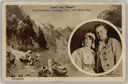 Koenigssee Koenigssee Berchtesgaden Liesl Hans Musik Duo x 1925 / Schoenau a.Koenigssee /Berchtesgadener Land LKR