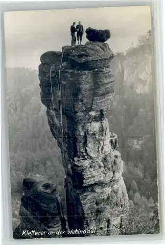 Wehlnadel Wehlen Wehlnadel Wehlen Kletterer * / Wehlen /Saechsische Schweiz-Osterzgebirge LKR