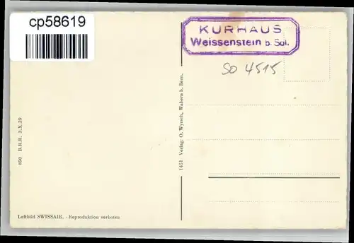 Weissenstein SO Weissenstein Fliegeraufnahme Kurhaus  * / Weissenstein Solothurn /Bz. Lebern