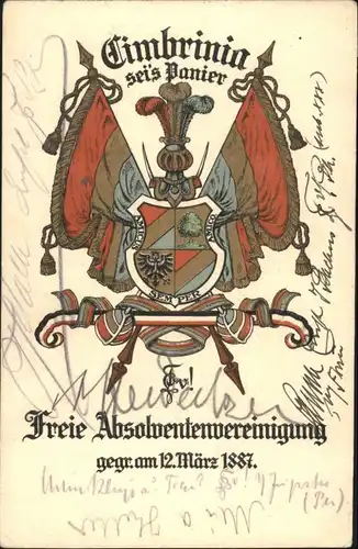 Nuernberg Nuernberg [Stempelabschlag] Absolventenvereinigung Wappen Fahne x / Nuernberg /Nuernberg Stadtkreis