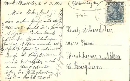 Dankoltsweiler Dankoltsweiler [handschriftlich] Eisenbahn x / Jagstzell /Ostalbkreis LKR