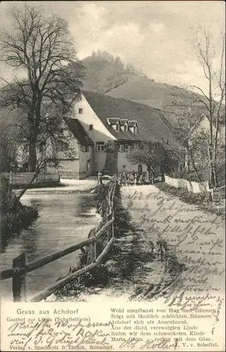 Achdorf Blumberg Achdorf Villingen Gasthof zur Linde Gedicht Scheffel x / Blumberg /Schwarzwald-Baar-Kreis LKR