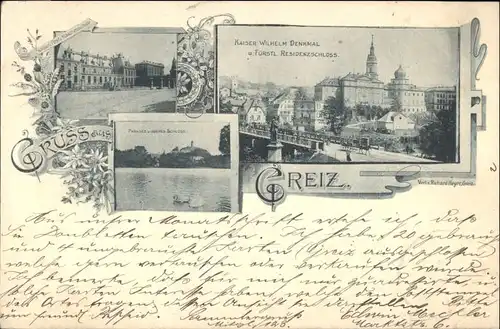 Greiz Thueringen Greiz Post Schule Schloss x / Greiz /Greiz LKR