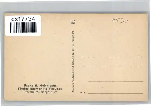 Pforzheim Pforzheim Franz E. Hohnloser Tiroler-Harmonika-Virtuose * / Pforzheim /Enzkreis LKR