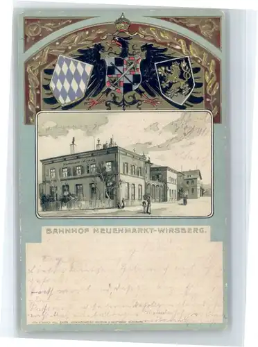 Wirsberg Wirsberg Bahnhof Neuenmarkt Wappen Adler Praegedruck  x / Wirsberg /Kulmbach LKR