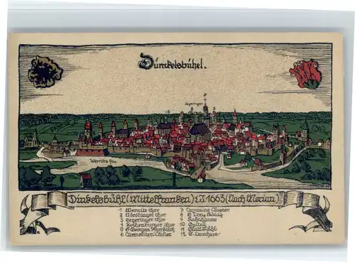 Dinkelsbuehl Dinkelsbuehl anno 1663 nach Merian * / Dinkelsbuehl /Ansbach LKR