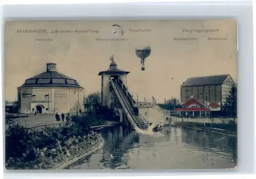 Mannheim Mannheim Ausstellung Wasserrutschbahn Fesselballon Musikpavillon Ballonhaus * / Mannheim /Mannheim Stadtkreis