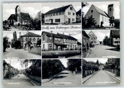 Haltingen Haltingen Rathaus Bahnhof Kirche Staffelhaus Hermann Waehrer Strasse Friedenstrasse * / Weil am Rhein /Loerrach LKR