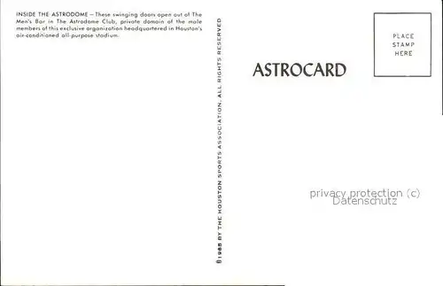 Houston Texas Astrodome Astrocard Club / Houston /