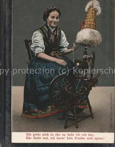 Spindelmuehle Thueringen Frau Tracht Baumwolle / Spindleruv Mlyn /