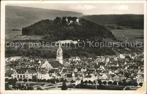Tuttlingen Panorama mit Burg Feldpost Kat. Tuttlingen