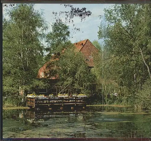 Luebeck Cafe Waldhotel Mueggenbusch Terrasse Teich Park Kat. Luebeck