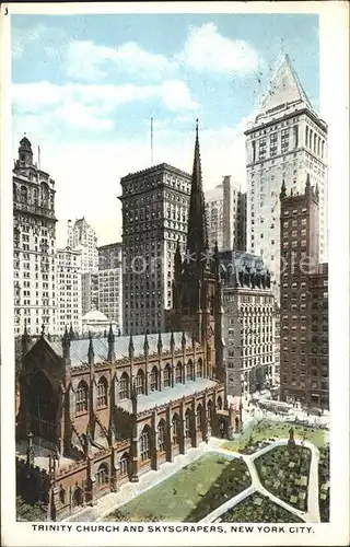 New York City Trinity Church and Skyscrapers / New York /