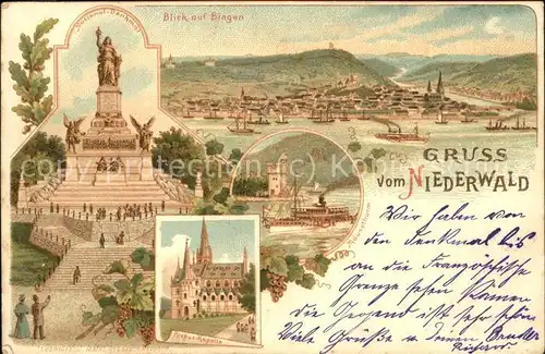 Niederwalddenkmal Nationaldenkmal Bingen Rochuskapelle Maeuseturm Kat. Ruedesheim am Rhein