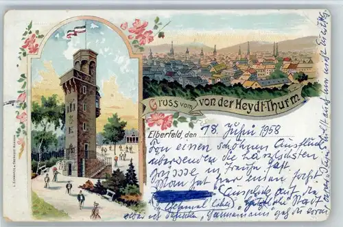 Elberfeld Wuppertal Elberfeld Heydtturm Karte von ca 1910 x / Wuppertal /Wuppertal Stadtkreis