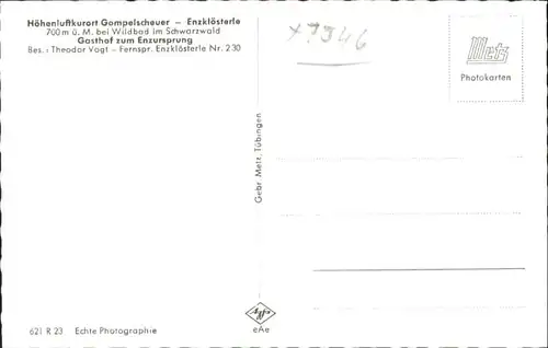 Gompelscheuer Gasthof Enzursprung *