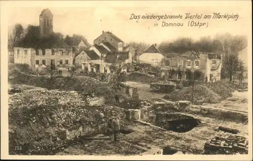 Domnau Ostpreussen Marktplatz Zerstoerung *