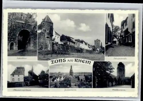 Zons Zons Schlosstor Rheinstrasse Muehlenturm x / Dormagen /Rhein-Kreis Neuss LKR