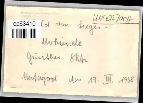 Unterjoch Unterjoch [handschriftlich] * / Bad Hindelang /Oberallgaeu LKR