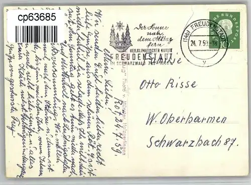 Rodt Freudenstadt Rodt Freudenstadt [handschriftlich]  x / Lossburg /Freudenstadt LKR