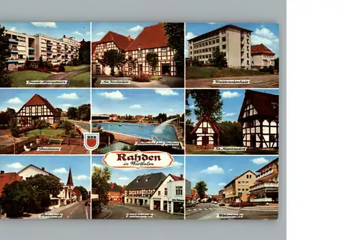 Rahden Westfalen Pension, Krankenhaus, Schwimmbad, diverse Strassen / Rahden /Minden-Luebbecke LKR