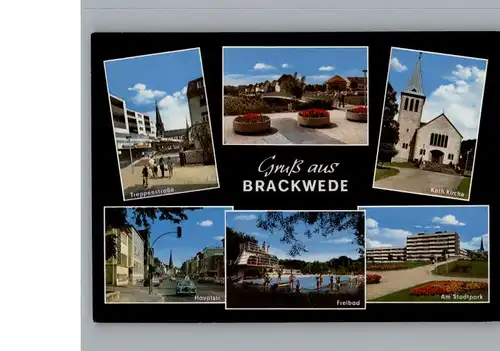 Brackwede Westfalen Freibad,Kirche,Landschaft / Bielefeld /Bielefeld Stadtkreis