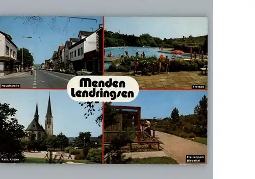 Lendringsen Sauerland Hauptstr., Freibad ... / Menden (Sauerland) /Maerkischer Kreis LKR