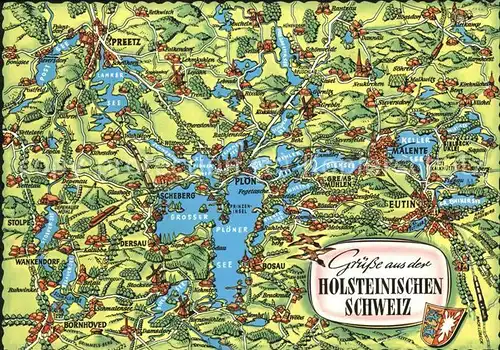 Schleswig Holstein Holsteinische Schweiz uebersichtskarte / Schleswig /Schleswig-Flensburg LKR