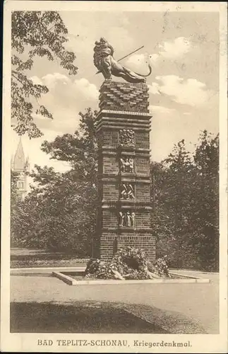 Teplitz-Schoenau Sudetenland Bad Krieger Denkmal  / Teplice /