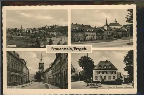 Frauenstein Sachsen Marktplatz Freiberger Strasse Platz der Befreiung Postamt x