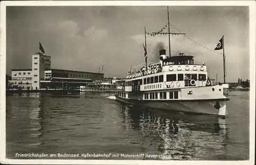 Friedrichshafen Hafenbahnhof Motorschiff Ravensburg