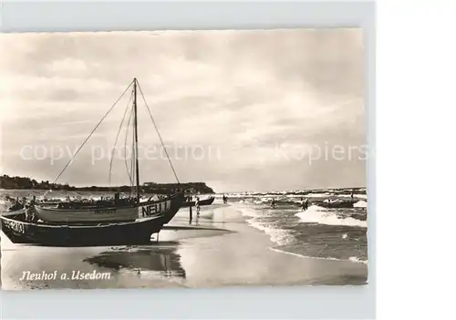 Neuhof Usedom Strand Boote Kat. Usedom