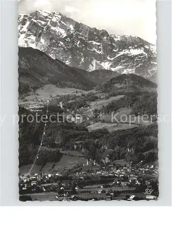 Hallein Panorama mit Duerrnberg und Hohe Goell Kat. Hallein