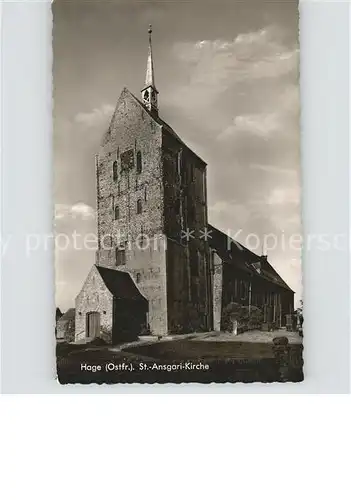 Hage Ostfriesland St. Ansgari Kirche Kat. Hage